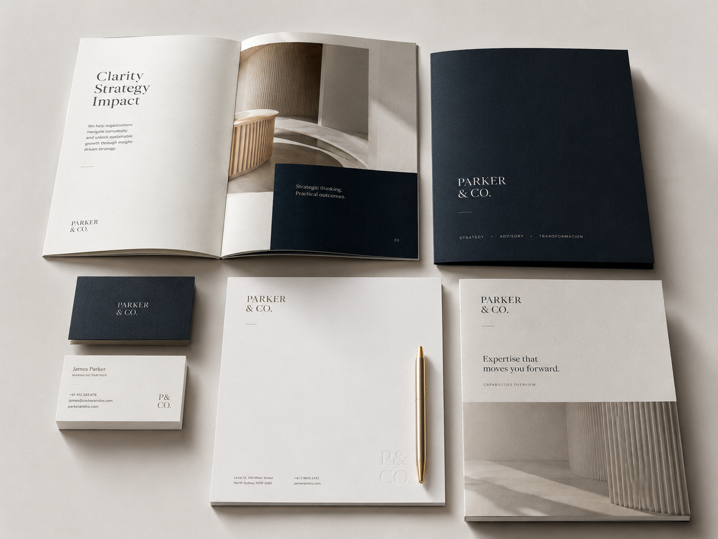 Print collateral designed as one consistent system